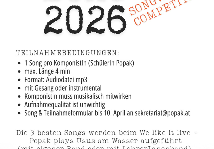 POPAK SONG COMPETITION - Mein Song 2026